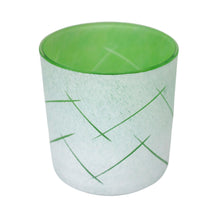 Load image into Gallery viewer, SaraBeth Post Lime Green Carved Old Fashioned Glass
