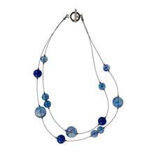 Load image into Gallery viewer, Lily Tsay Double Strand Blue Glass Bead Necklace
