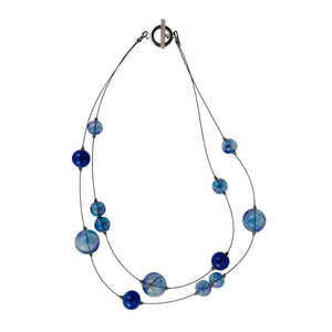 Lily Tsay Double Strand Blue Glass Bead Necklace