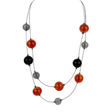 Load image into Gallery viewer, Lily Tsay Orange Glass Bead Double Strand Necklace
