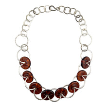 Load image into Gallery viewer, SaraBeth Post Amber Glass and Sterling Silver Chain Necklace
