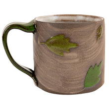 Load image into Gallery viewer, Amy Evans Green Handled Leaf Mug

