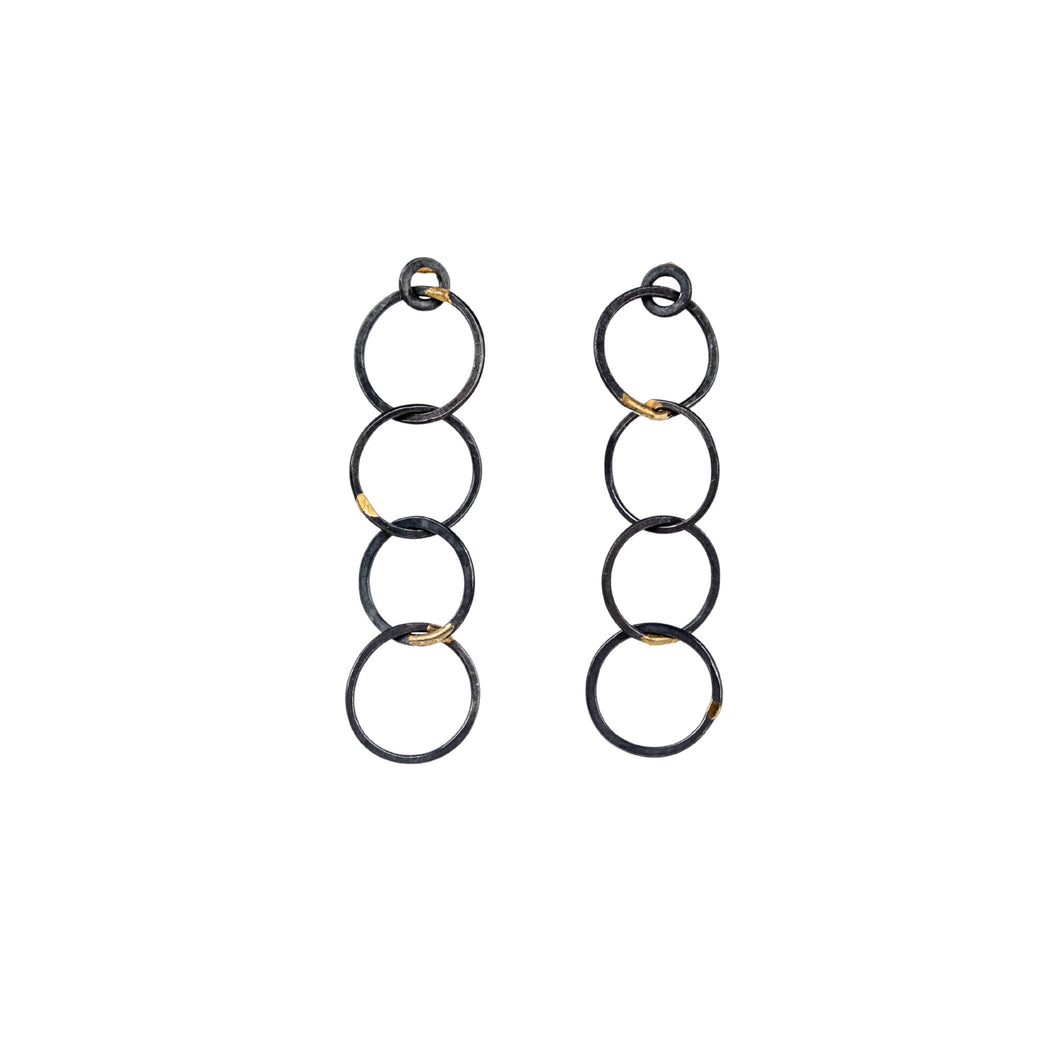 Tegan Wallace Forged Link Earrings, 4 Link