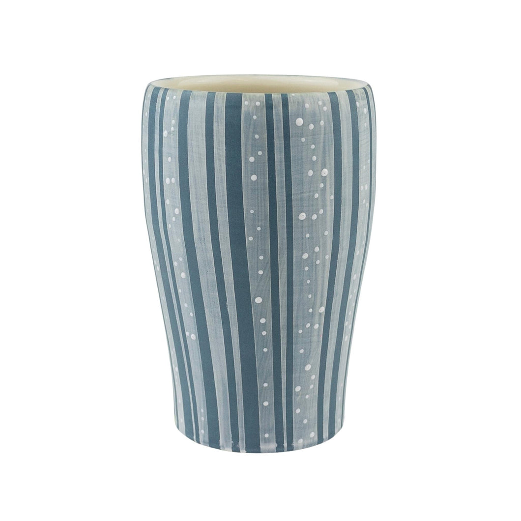 Porcelain Frosted Racing Stripes Tumbler