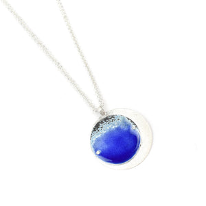 Kyla Katz Blue Circle Silver Circle Necklace