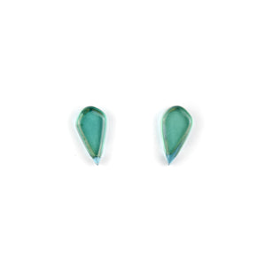 Gillian Preston Teardrop Glass Stud Earrings with Sterling Silver Posts