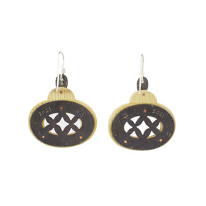Jesse Bert Large Oval Drops with Holly Earrings