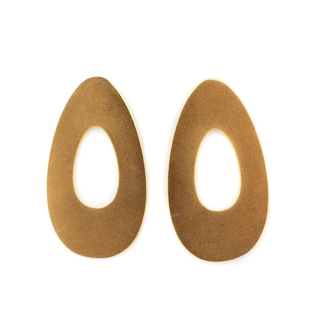 Maia Leppo Gold Oval Earrings