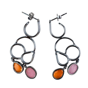 Emily Rogstad Pink & Orange Bent Earrings