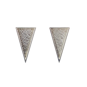 Peter Antor Scribed Triangle Post Earrings