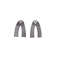 Load image into Gallery viewer, Tanya Crane Sgraffito Arched Enamel Earrings

