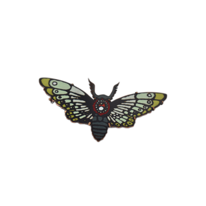Hosanna Rubio Psychopomp Green Champleve Moth Pin