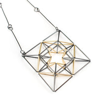 Load image into Gallery viewer, Emilie Pritchard Geometric Square Pendant Necklace
