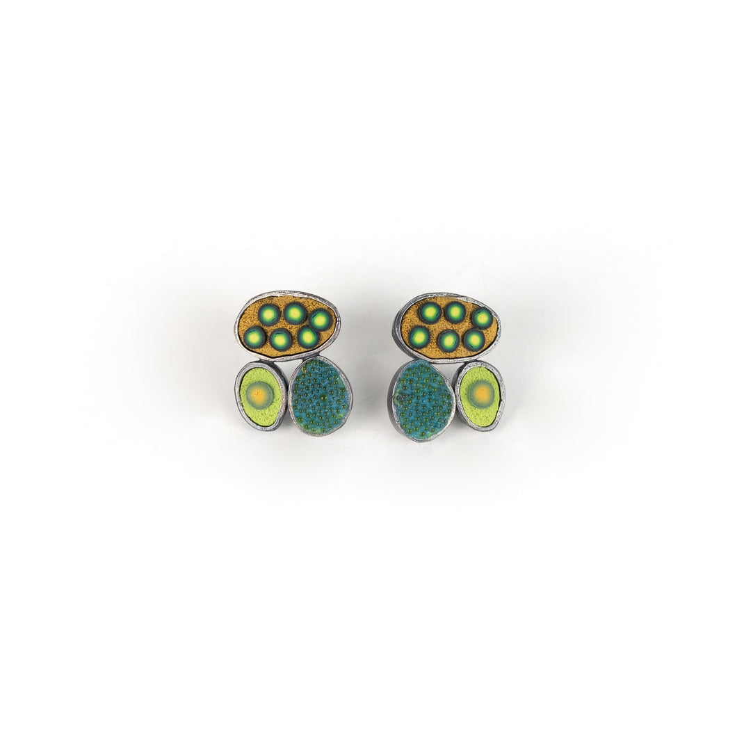 Ford and Forlano Triple Pebble Earrings