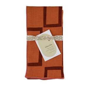 Willow Ship Hand-Printed Linen Tea Towel