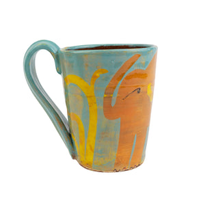 Priscilla Dahl Blue Mug with Orange Elephant