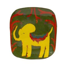 Load image into Gallery viewer, Priscilla Dahl Large Green Plate with Yellow Elephant
