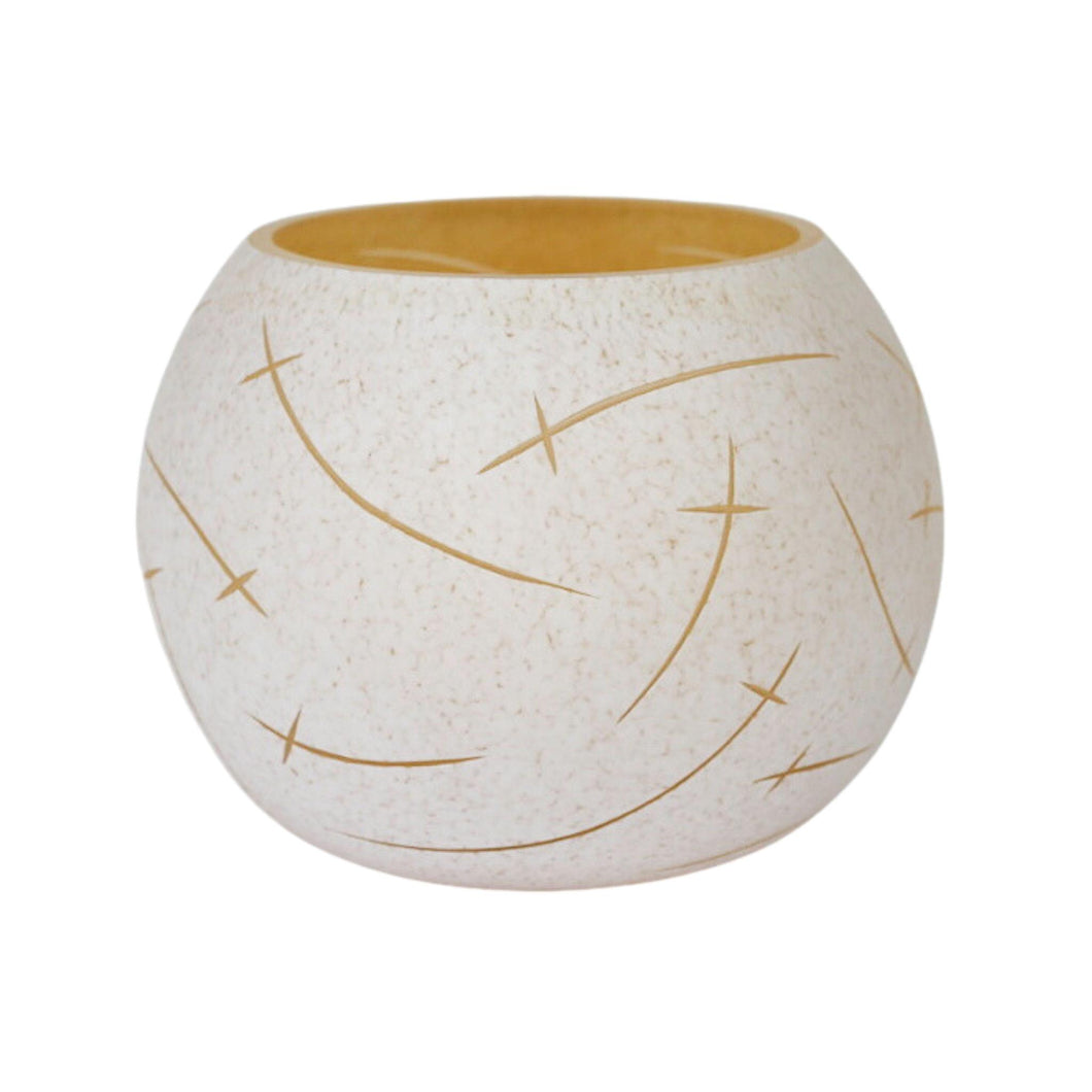 SaraBeth Post Wheat Carved Glass Votive/Vase