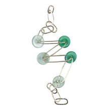 Load image into Gallery viewer, SaraBeth Post Aqua Glass and Sterling Silver Chain Necklace
