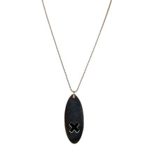 Load image into Gallery viewer, Tegan Wallace Oval X Pendant Necklace
