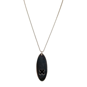 Tegan Wallace Oval X Pendant Necklace