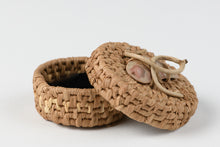 Load image into Gallery viewer, Woven basket with lid on a white background
