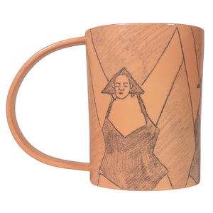 Pin-yuan Tung  Orange Swimmer Arms up Mug