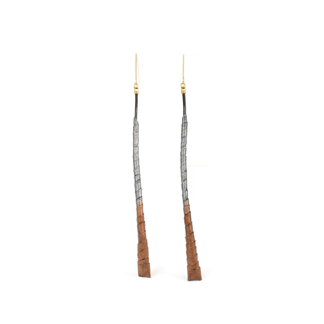 Nicolette Blahusch Pewter/Rust Icicle Wrap Earrings