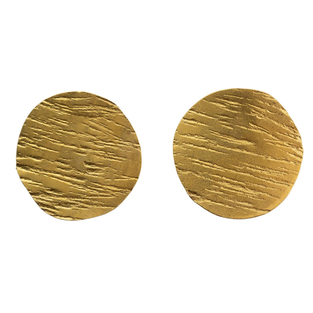 Maia Leppo Hammered Gold Button Earrings