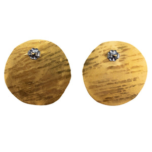 Maia Leppo Hammered Gold Button Earrings