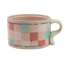 Load image into Gallery viewer, Didem Mert Checkered Pinky Latte Mug
