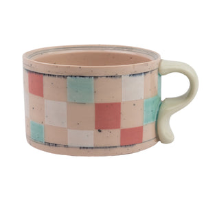 Didem Mert Checkered Pinky Latte Mug