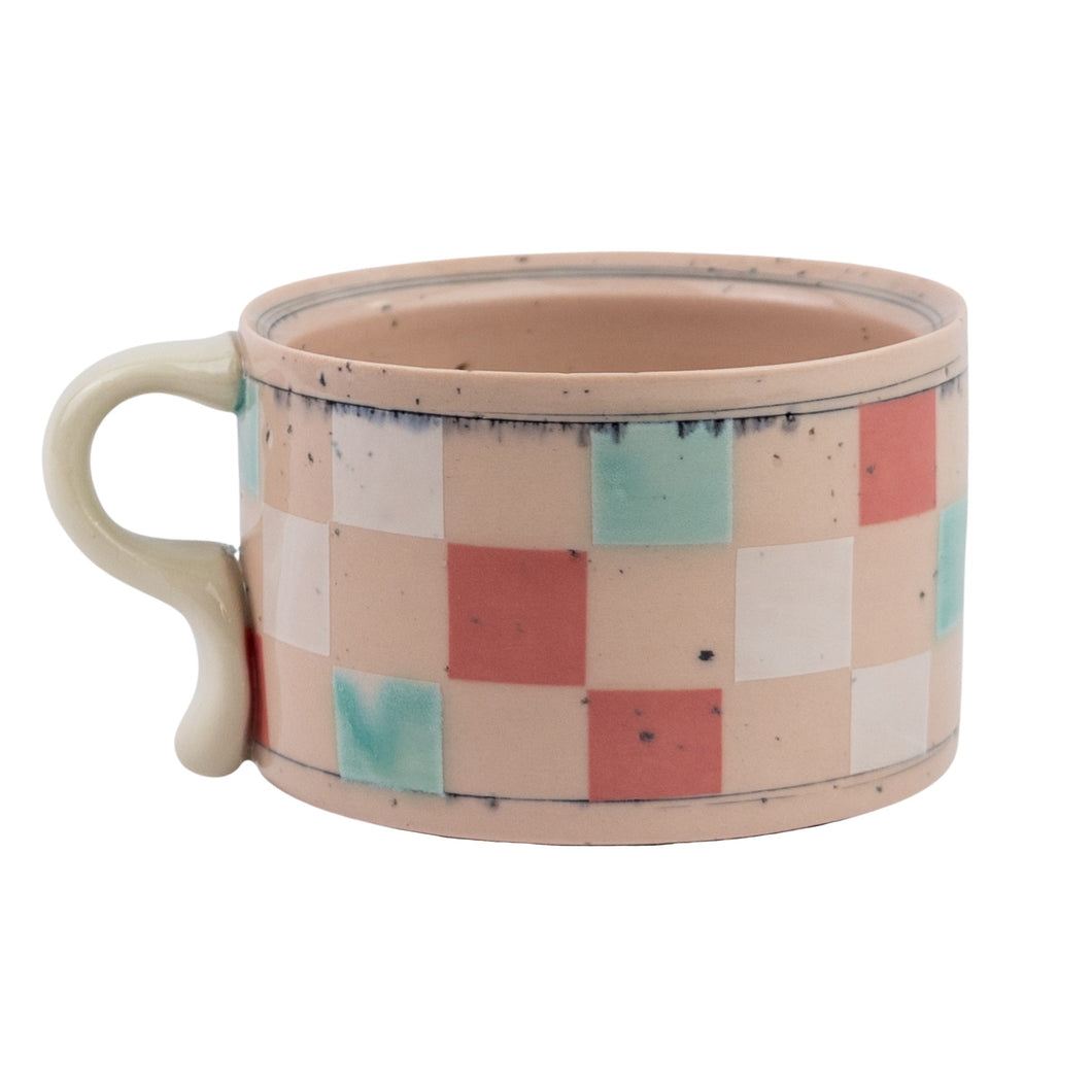 Didem Mert Checkered Pinky Latte Mug