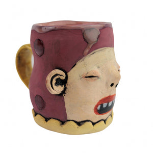 Tammy Marinuzzi Mauve Cup with Yellow Handle