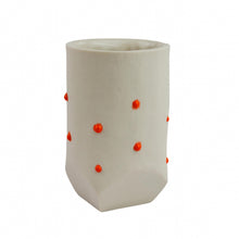 Load image into Gallery viewer, Josh Van Stippen Porcelain Cup with Orange Glaze Dots
