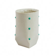 Load image into Gallery viewer, Josh Van Stippen Porcelain Seafoam Glaze Dot Cup
