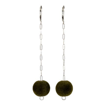 Load image into Gallery viewer, Tammy Schweinhagen Silver Chain and Flocked Ball Earrings

