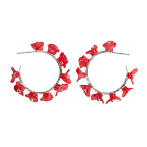 Sarah Murphy Red Hoop Earrings