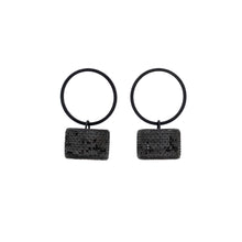 Load image into Gallery viewer, Sandra Salaices Dark Grey Dangling Cylinder Earrings
