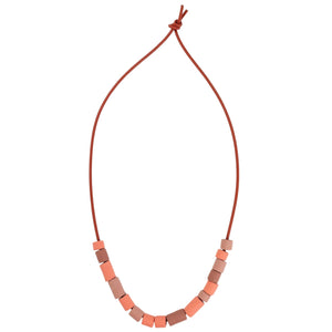 Maia Leppo Red and Brick Tube Necklace
