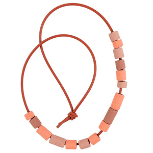 Maia Leppo Red and Brick Tube Necklace