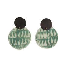 Load image into Gallery viewer, Maia Leppo Green Triangle Flag Dangle Earrings
