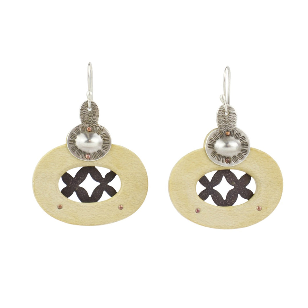 Jesse Bert Large Oval Drops with Holly Earrings