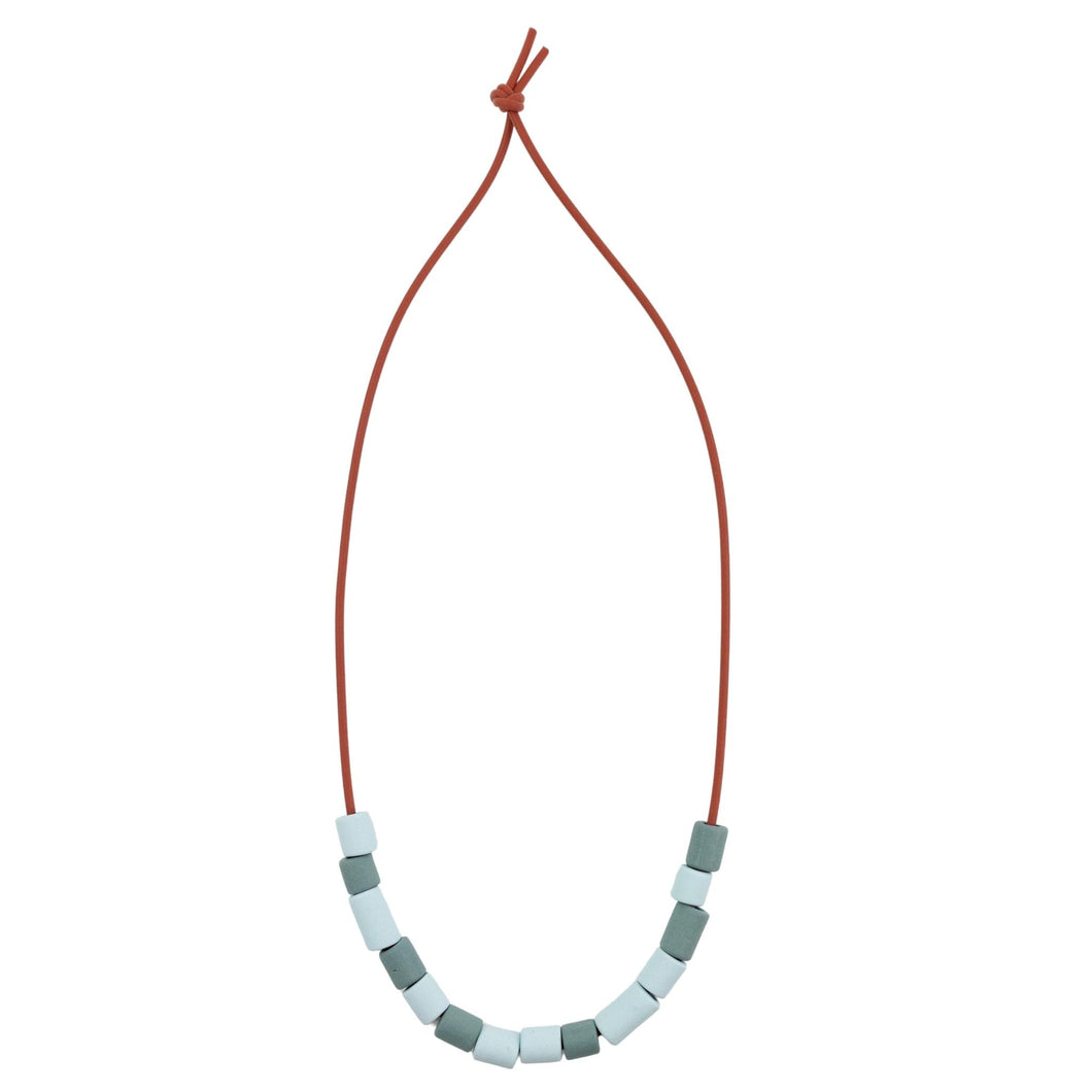 Maia Leppo Blue and Green Tube Necklace
