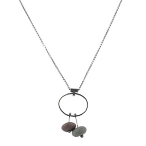 Jennifer Nunnelee Oval with Two Drops Pendant Necklace