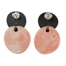 Load image into Gallery viewer, Maia Leppo Red Grid Dangle Circle Earrings

