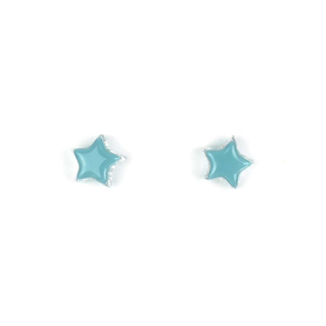 Gillian Preston Glass Star Stud Earrings with Sterling Silver Posts