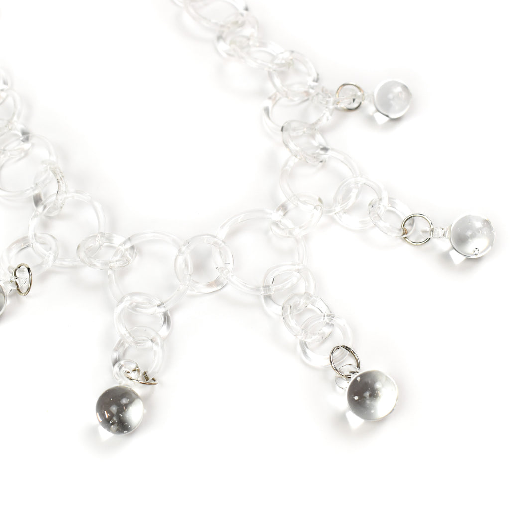 Roxann Slate Ball Drop Glass Necklace