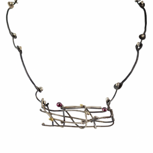 Lori Swartz Cage Necklace with Rubies