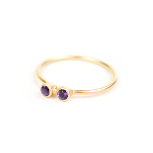 Emily Rogstad Double Studded Lab Amethyst Stacking Ring